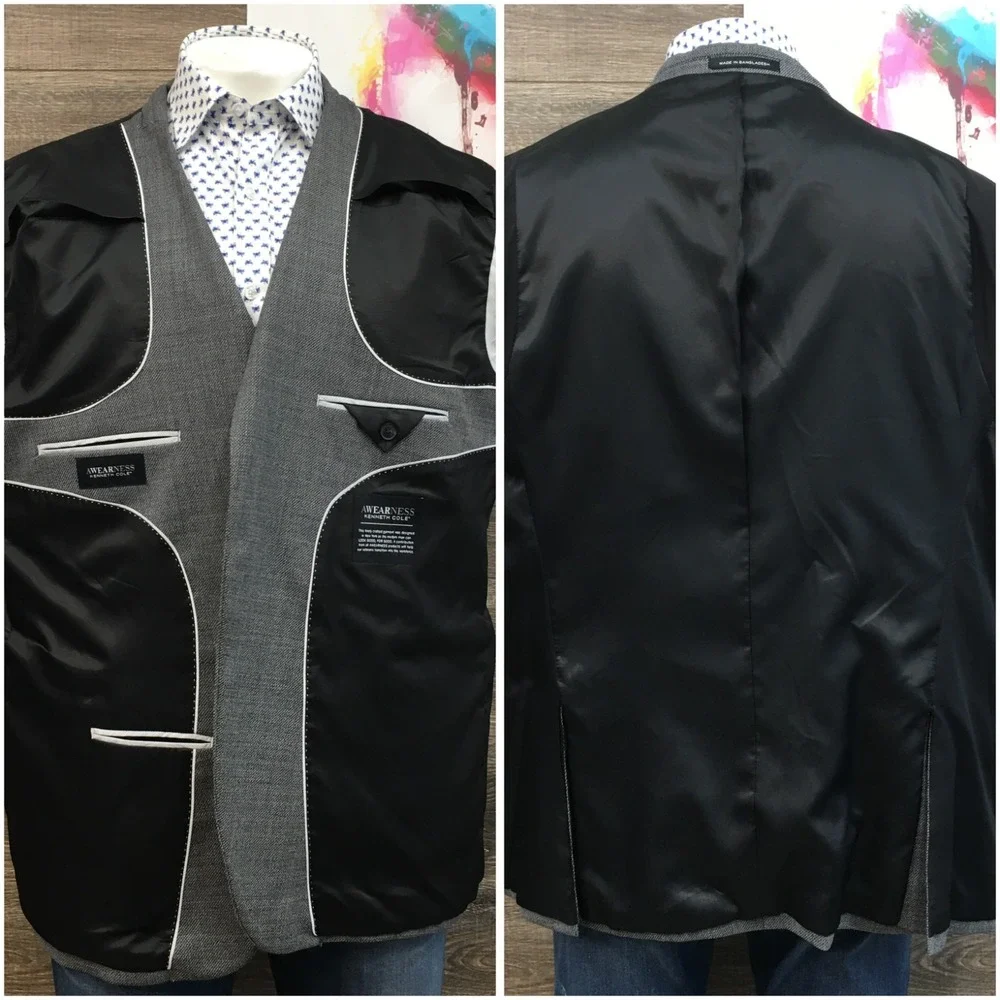 KENNETH COLE Mens Blazer Sport Coat Casual‎ Jacket Size 52R Classic Wool Suit